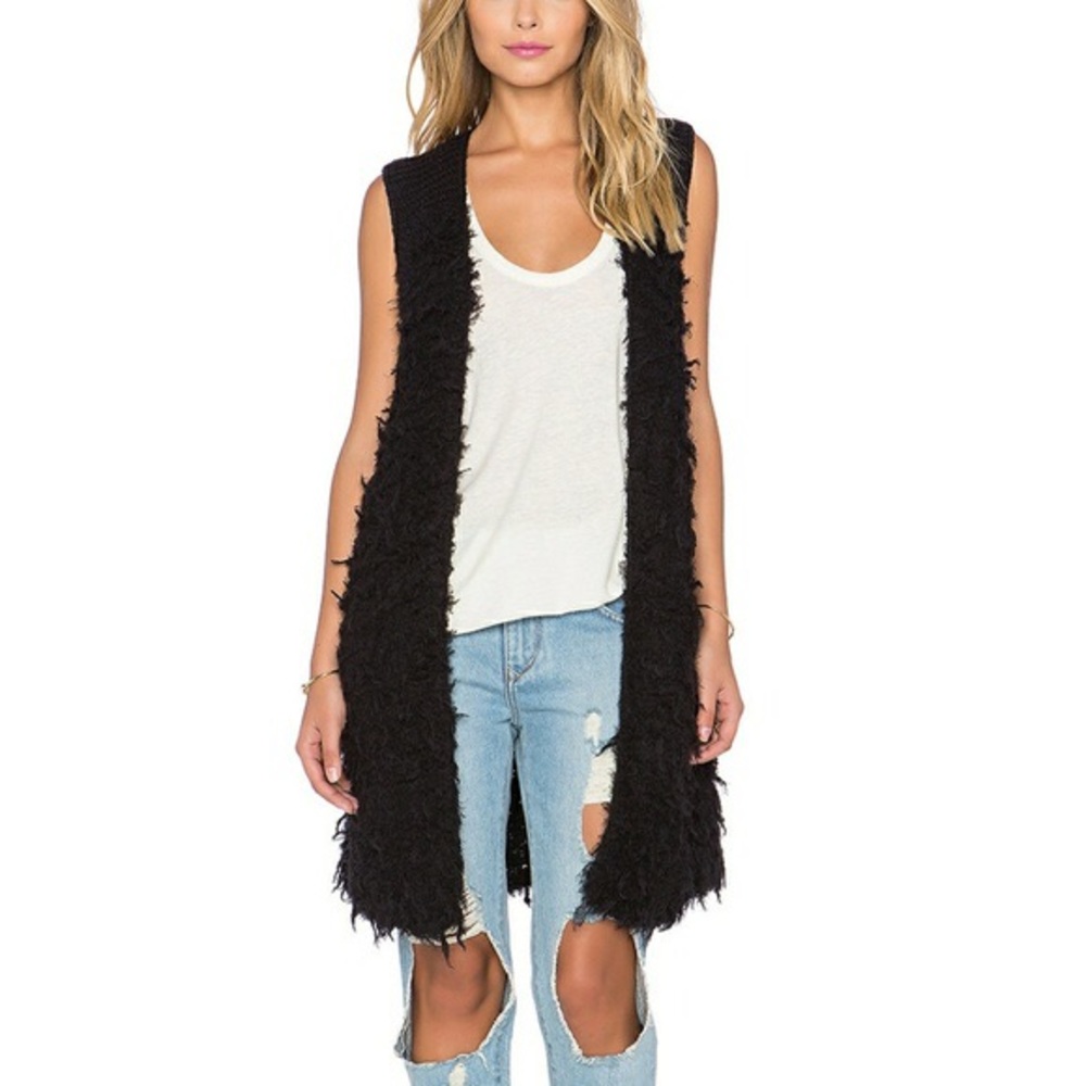 Free people Rolling Stones furry vest
